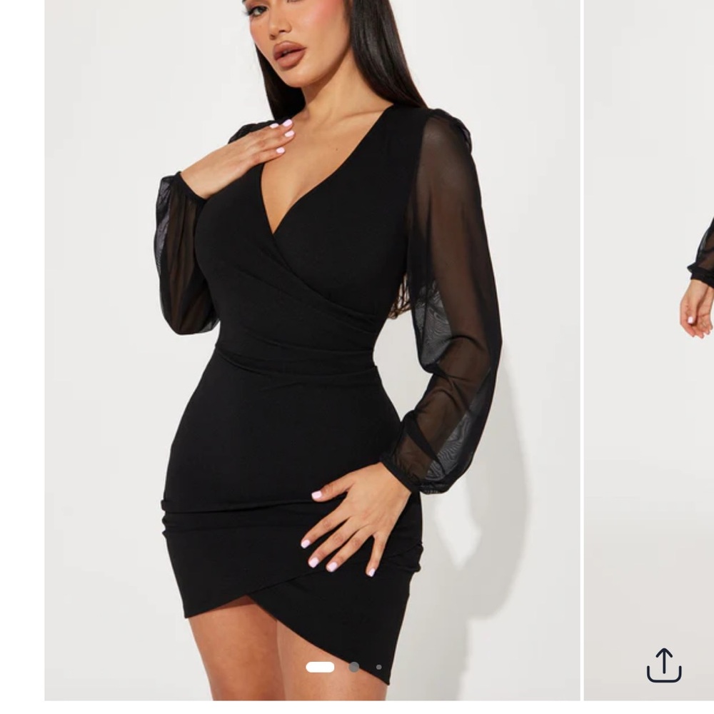 Fashion Nova Black Long Sleeve Dress